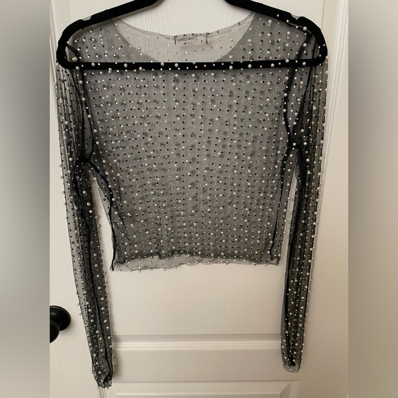 COPY - Beach Bunny Glisten Pearl Mesh Top M - Picture 5 of 5